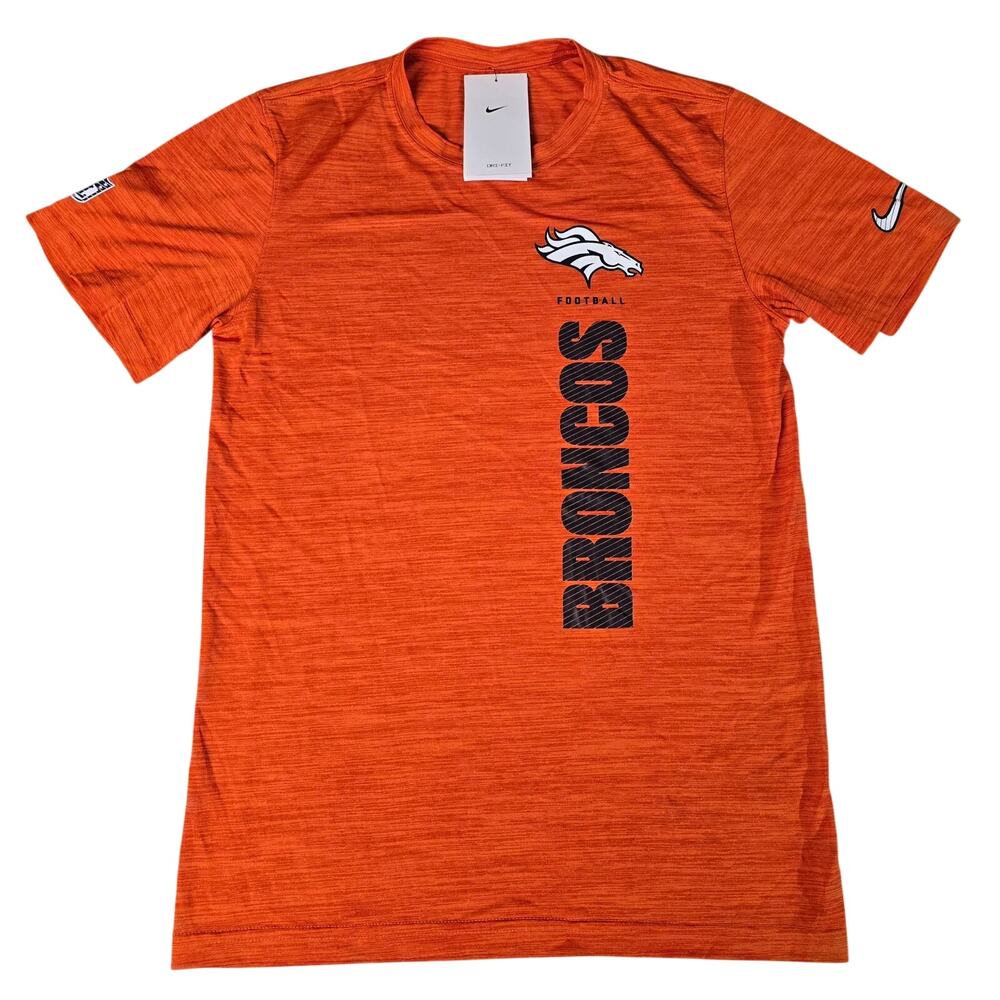 Nike Denver Broncos Football Dri-FIT T-Shirt Men's Small Orange NWT